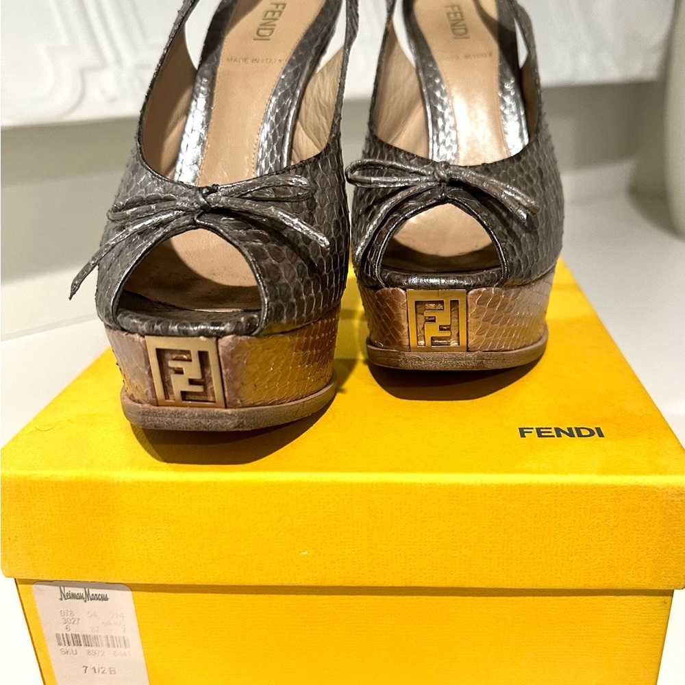 Fendi Python Slingback Pumps. Spuntata Colubro Pe… - image 7